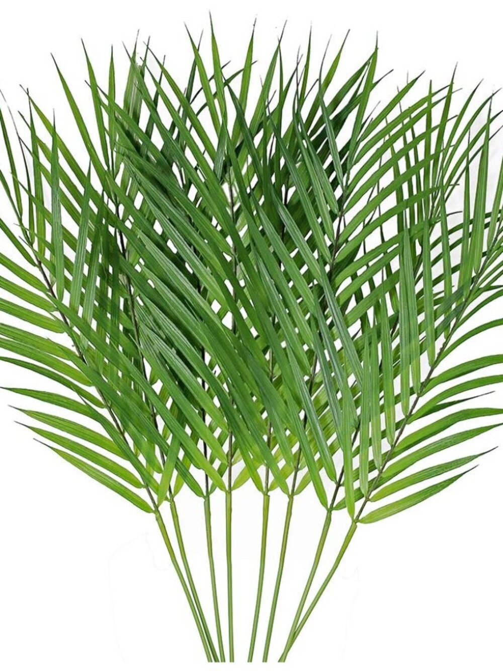 Artificial Areca Palm Leaves, 8 Pcs Faux Tropical Palm Tree Leaves Stems for Flo